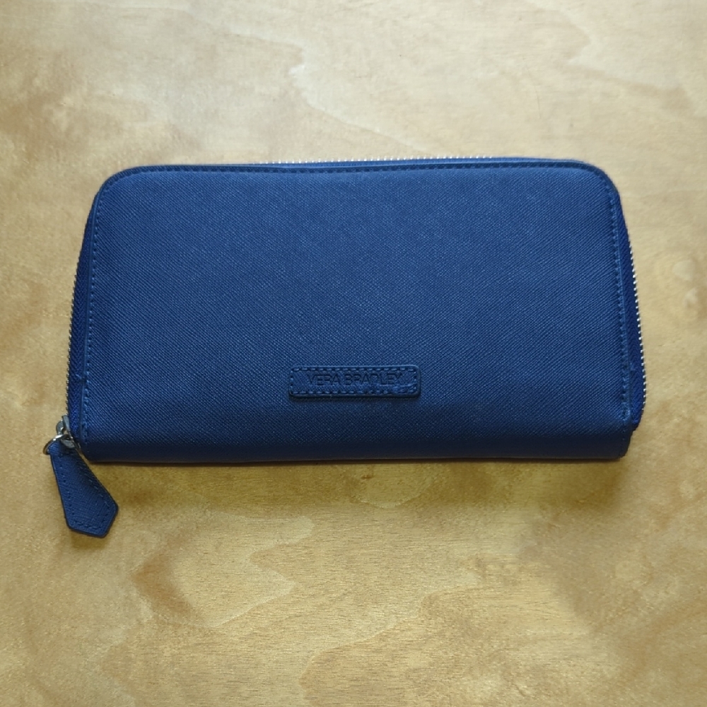 Vera Bradley Solid Navy Zip-Around Men's Wallet
